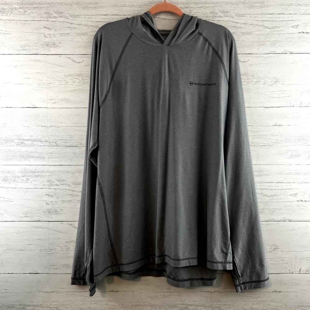 Vineyard Vines Gray Long Sleeve Hooded Performance Pullover Size XL